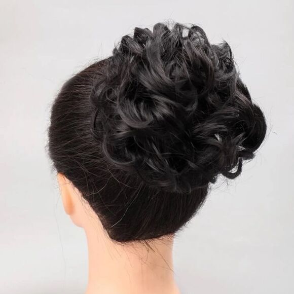 Synthetic Curly Hair Bun Hair Scrunchie - Picture 1 of 8